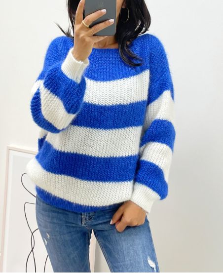 SOFT SWEATER STRIPE AH11 ROYAL BLUE