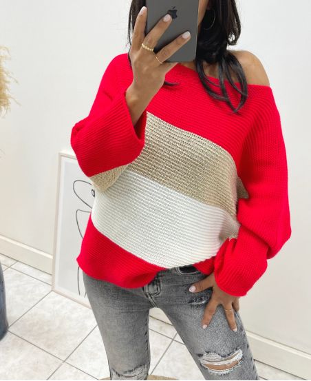 PULLOVER LUREX AH02 ROOD