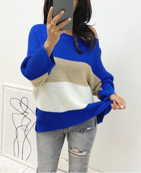 PULLOVER LUREX AH02 BLEU ROYAL