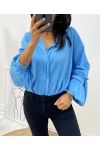 CHEMISE PLISSEE BRILLANTE AH855 BLEU CIEL