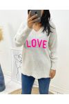 SWETER WEŁNIANY LOVE AH65 BEŻOWY