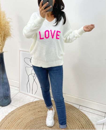 WOOL SWEATER LOVE AH65 WHITE