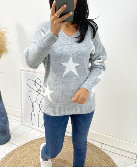 WOOL PULLOVER STAR AH90 LIGHT GREY
