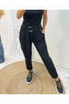 PACK 4 CARGO STYLE TROUSERS BELT AH82 BLACK