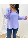 VLOEIENDE BLOUSE MET FROUREUZE MOUWEN AH1422 LILA