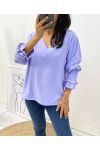 VLOEIENDE BLOUSE MET FROUREUZE MOUWEN AH1422 LILA