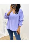 FLOWING BLOUSE WITH FROUROUS SLEEVES AH1422 LILA