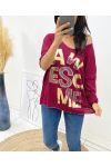FEINER STRASS-PULLOVER AWESOME SA12 BORDEAUX