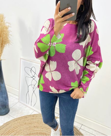 SWEATER IMPRESSIVE AH109 PRUNE