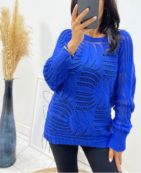 OPENWORK SWEATER AH133 ROYAL BLUE