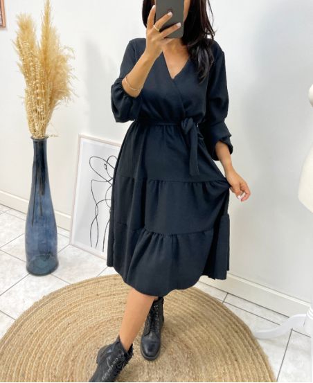 LONG SLEEVE DRESS AH259 BLACK