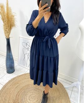 LONG SLEEVE DRESS AH259 NAVY BLUE