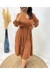 LONG SLEEVE DRESS AH259 CAMEL