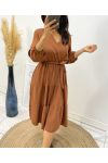 LONG SLEEVE DRESS AH259 CAMEL