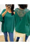 TOP OVERSIZE BACK LACE AH226 EMERALD GREEN