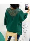 TOP OVERSIZE BACK LACE AH226 EMERALD GREEN