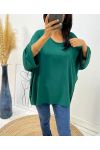 TOP OVERSIZE BACK LACE AH226 EMERALD GREEN
