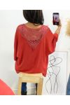 TOP OVERSIZE BACK LACE AH226 BRICK