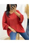 TOP OVERSIZE BACK LACE AH226 BRICK