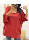 TOP OVERSIZE BACK LACE AH226 BRICK