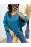 TOP OVERSIZE BACK LACE AH226 OIL BLUE