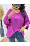 TOP OVERSIZE BACK LACE AH226 PRUNE