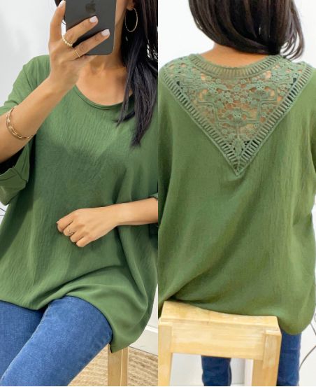 TOP OVERSIZE BACK LACE AH226 KAKI