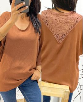 TOP OVERSIZE BACK LACE AH226 AH226 CAMEL