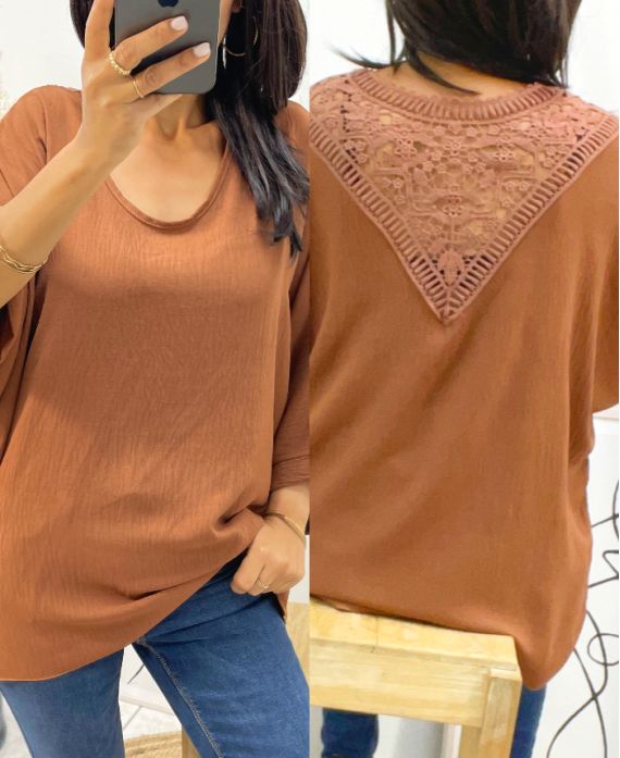 TOP OVERSIZE BACK LACE AH226 AH226 CAMEL