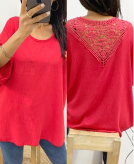 TOP OVERSIZE BACK LACE AH226 RED
