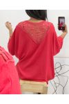 TOP OVERSIZE BACK LACE AH226 RED