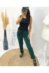 VELVET EFFECT TROUSERS AH162 GREEN
