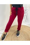 VELVET EFFECT PANTS AH162 BURGUNDY