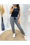 VELVET EFFECT TROUSERS AH162 GREY