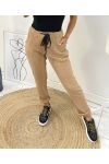 VELVET EFFECT PANTS AH162 BEIGE