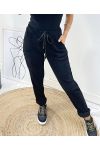 VELVET EFFECT TROUSERS AH162 BLACK