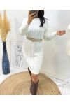 TWISTED MESH DRESS AH221 WHITE