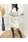 TWISTED MESH DRESS AH221 WHITE