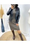TWISTED MESH DRESS AH221 CHOCO