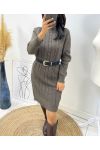TWISTED MESH DRESS AH221 CHOCO