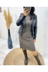 TWISTED MESH DRESS AH221 CHOCO