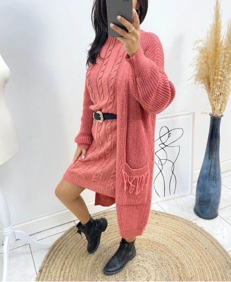 TWISTED MESH DRESS AH221 PECHE