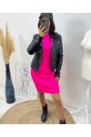 TWISTED MESH DRESS AH221 FUSHIA