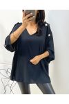 OVERSIZE TOP WITH FANCY BUTTON AH326 BLACK
