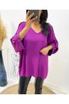 OVERSIZE TOP WITH FANCY BUTTON AH326 PURPLE