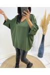 OVERSIZE TOP WITH FANCY BUTTON AH326 KAKI