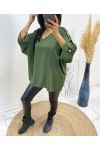 OVERSIZE TOP WITH FANCY BUTTON AH326 KAKI