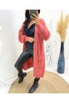 LONG VEST WITH FRINGED POCKETS AH215 PECHE