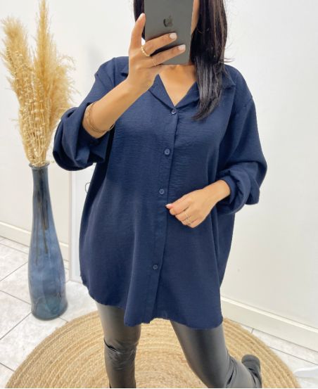 BLOUSE AH256 NAVY BLUE