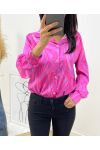 SATIN SHIRT PRINTED ANIMAL PE218 PURPLE